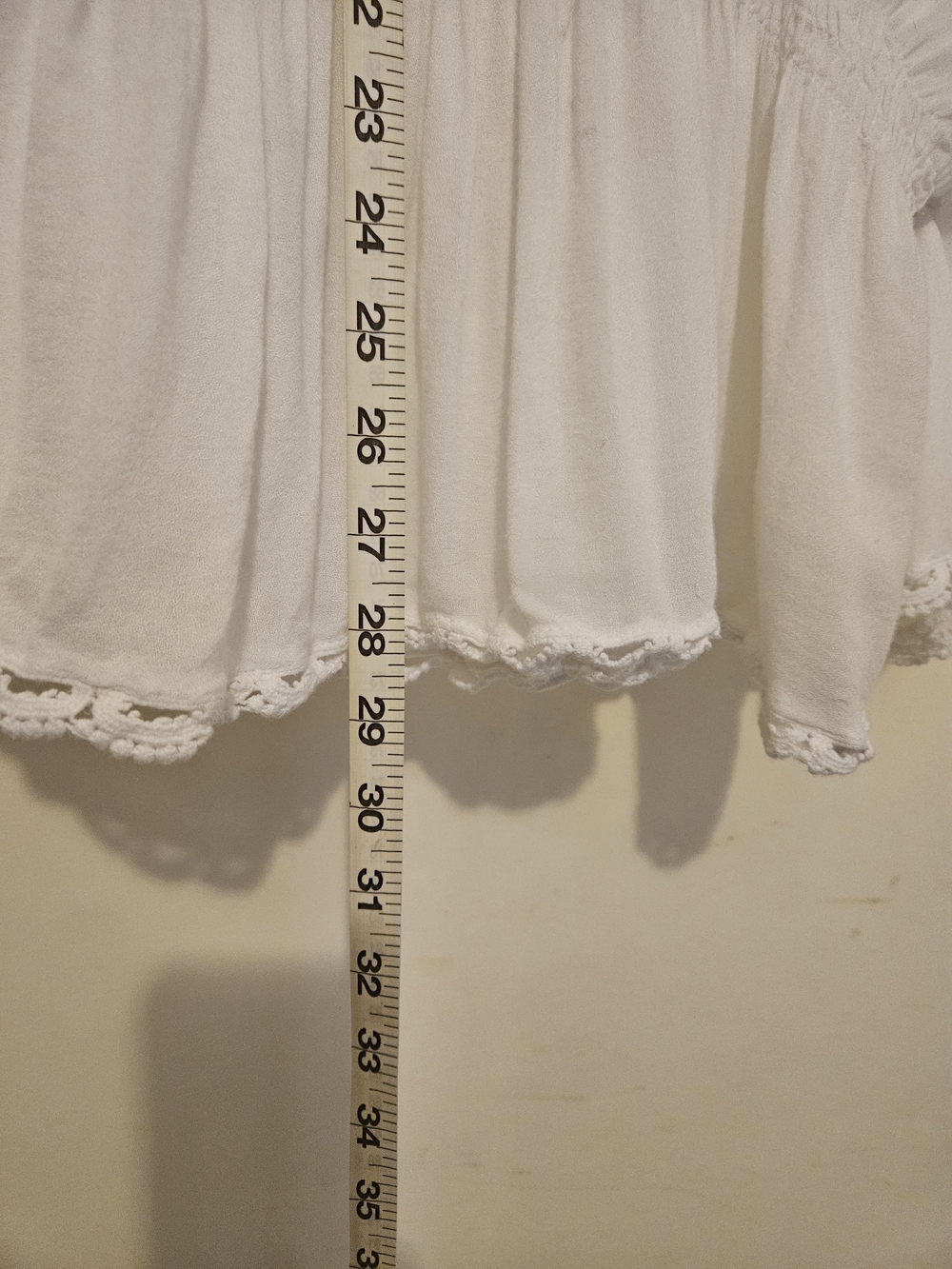 Merona White Crochet-Hem Blouse